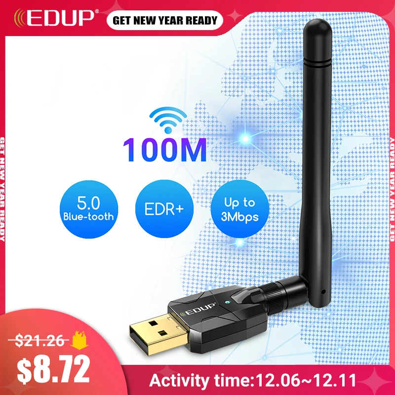 USB Bluetooth-адаптер EDUP 100 м с высоким коэффициентом усиления | Компьютеры и офис