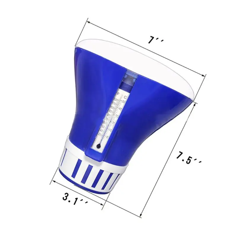 

Swimming Pool Floating Automatic Sterilizer Dispenser with Thermometer Chlorine for Indoor Outdoor Diving Clean Water D0LB