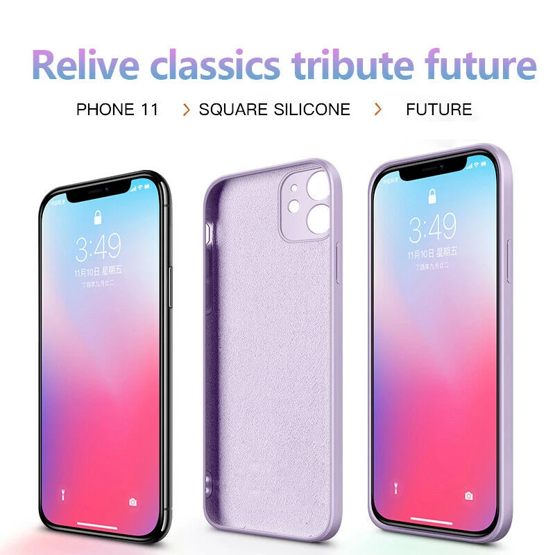 

YTD Square Liquid Silicone Case For iPhone 11 12 Pro Max Mini Full Protector Case For iPhone XS MAX XR X 7 8 PLUS SE2 Cover