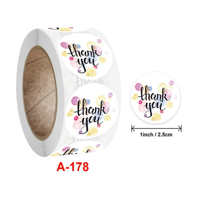 

500pcs Floral Thank You Seal Sticker Handmade Sealing Paper Label Gift Bag Candy Box Packaging Wedding Baking Paper Stickers500p