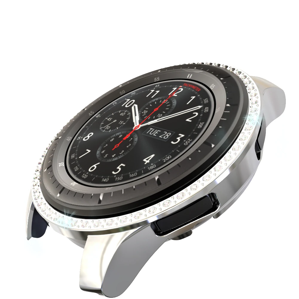 Блестящий Алмазный чехол для samsung Galaxy Watch 42 мм 46 мм защитный бампер gear S3 Frontier Shell