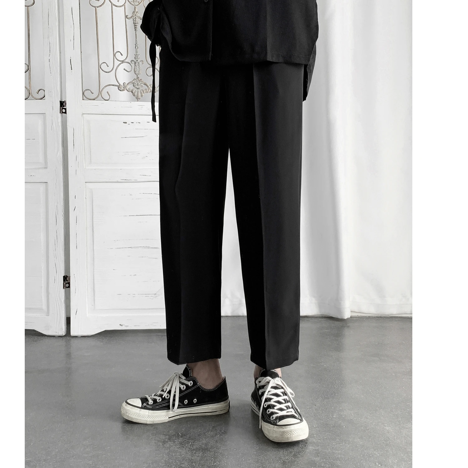 2019 мужские новые стильные брюки для отдыха в западном стиле облегающие хлопок