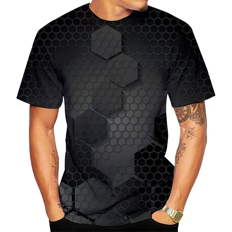 

Summer Popular 3D Geometric Modeling T Shirt Creative Character Men T-shirt Casual Sports Shirt Funny T-shirt funny t shirts