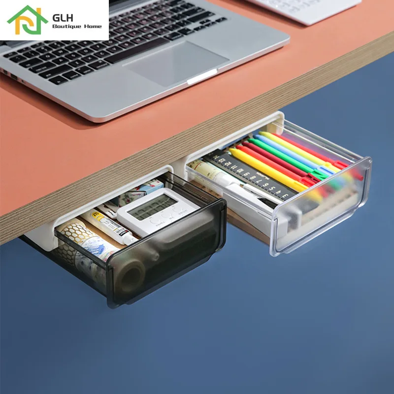 Самоклеящийся поднос для карандашей под столом ящик-органайзер Настольный ящик