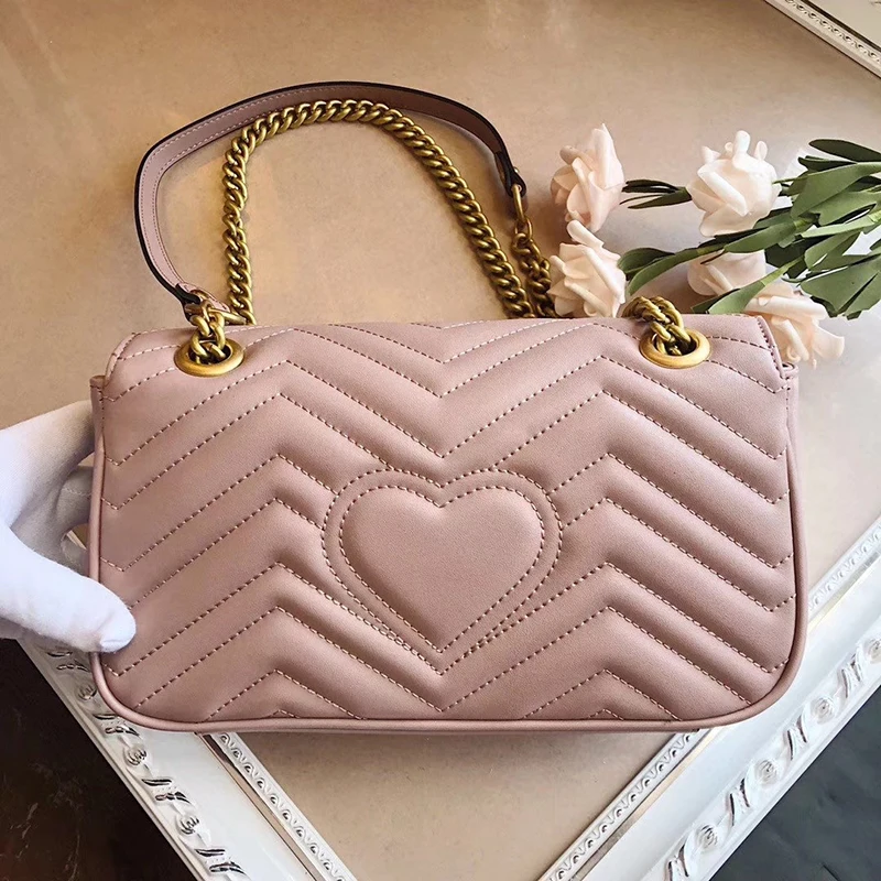 

Famous Brand Women's Bag High Quality Heart Square Chain Shoulder Bag Luxury Fashion Designer Flap Crossbody Bag