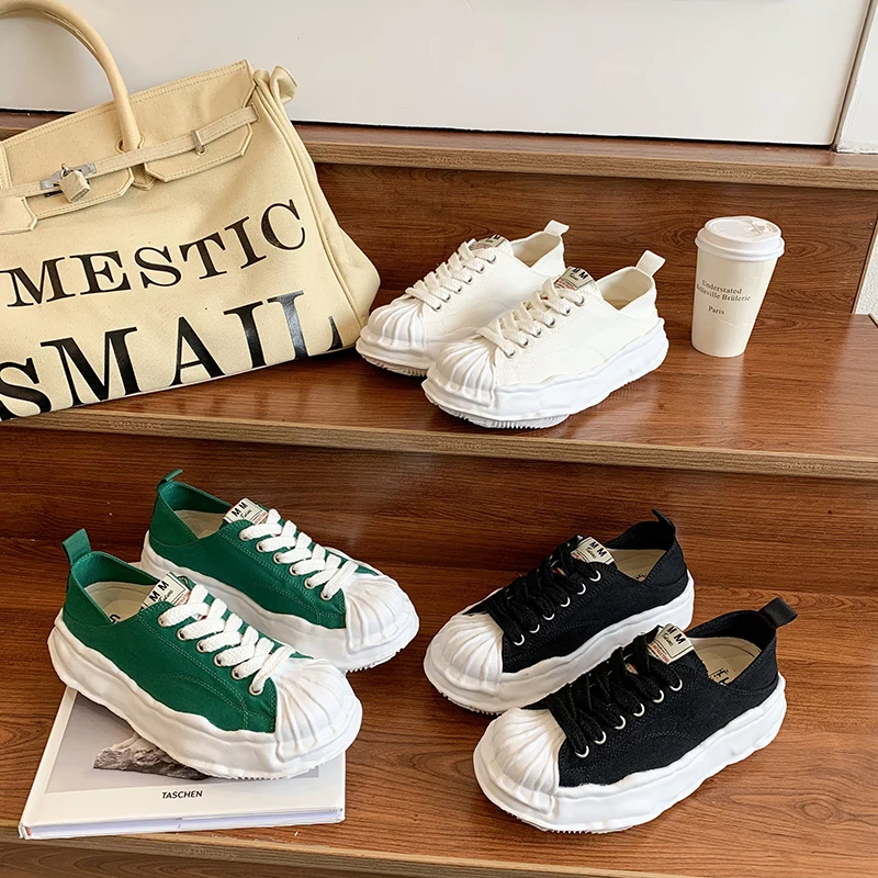 

Women Casual Female Sneakers Autumn Round Toe All-Match Espadrille Shoes Clogs Platform Fall New Summer Creepers Small Leisure C