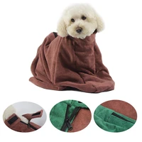 ultra fine fiber all wrapped super absorbent pet bathrobe portable cat dog pocket bath towel for small dogs bathing supplies