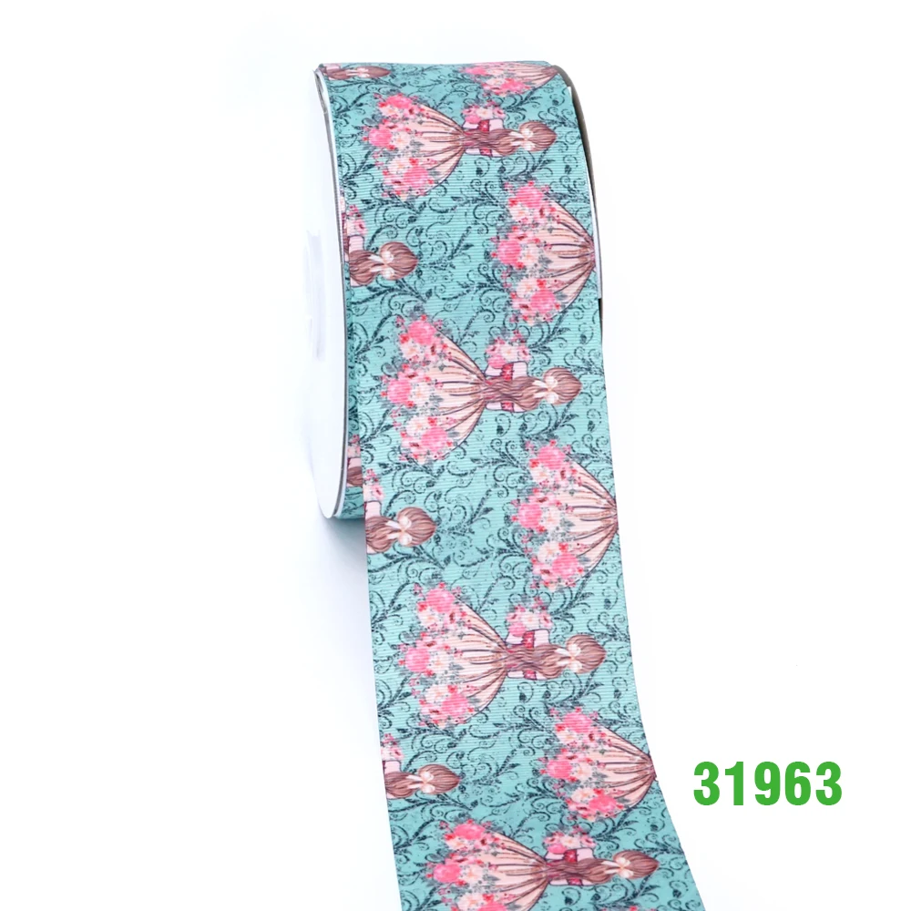 31963 50 ярдов мультфильм напечатанный grosgrain ленты 31954 - Цвет: 31963