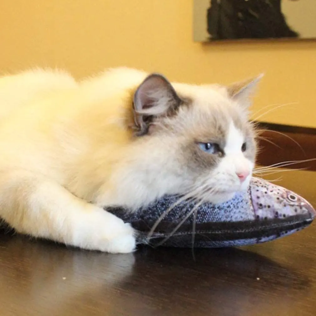 Моделирование Электрический кукла смешные рыбы плюшевая в форме кошки любимая