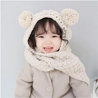 baby girls winter hat for kids beanies plus fur beanie child knit hats protect face neck kid girls earflap caps