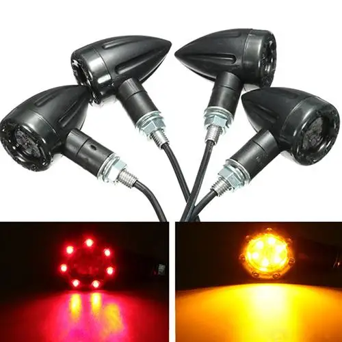 

70% HOT SALES!!! 2 Pcs Universal Motorcycle LED Rear Turn Signal Running Brake Stop Safe Lights