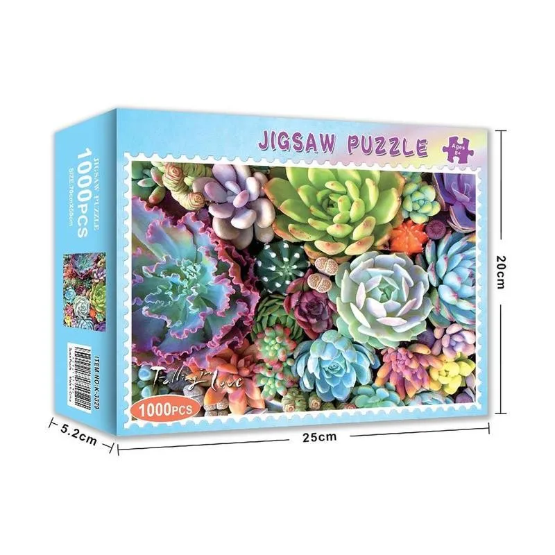 

Jigsaw Puzzle Succulent Plants 1000 Pieces Puzzle Mini Toys Educational Games Paper Assembly For Adults Toy Puzzle Y9C8