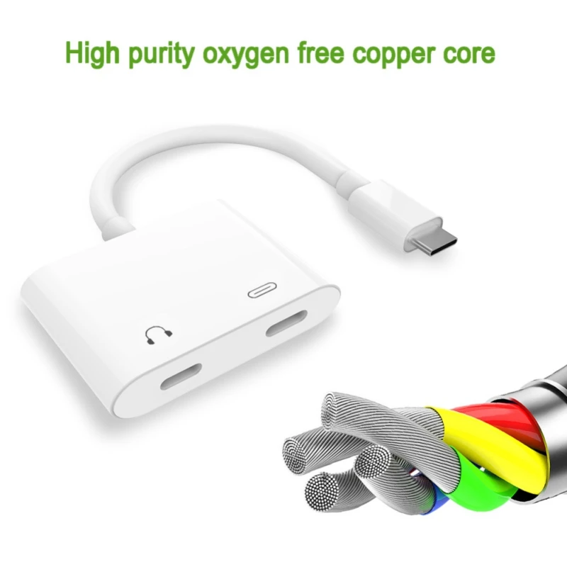 2 в 1 двойной разъем type-C адаптер PD Быстрая зарядка зарядное устройство usb type C