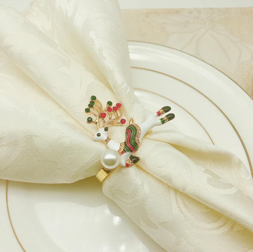 Кольцо для салфеток 10 шт./лот Рождественский цвет кольцо застежка подходит