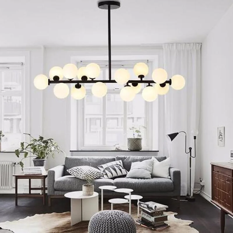 Длина 1000 мм золото/черная магия фасоли led подвесные осветители для гостиной