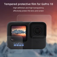 3pcsset tempered glass for gopro hero 10 9 protective glas for gopro 10 go pro screen protector