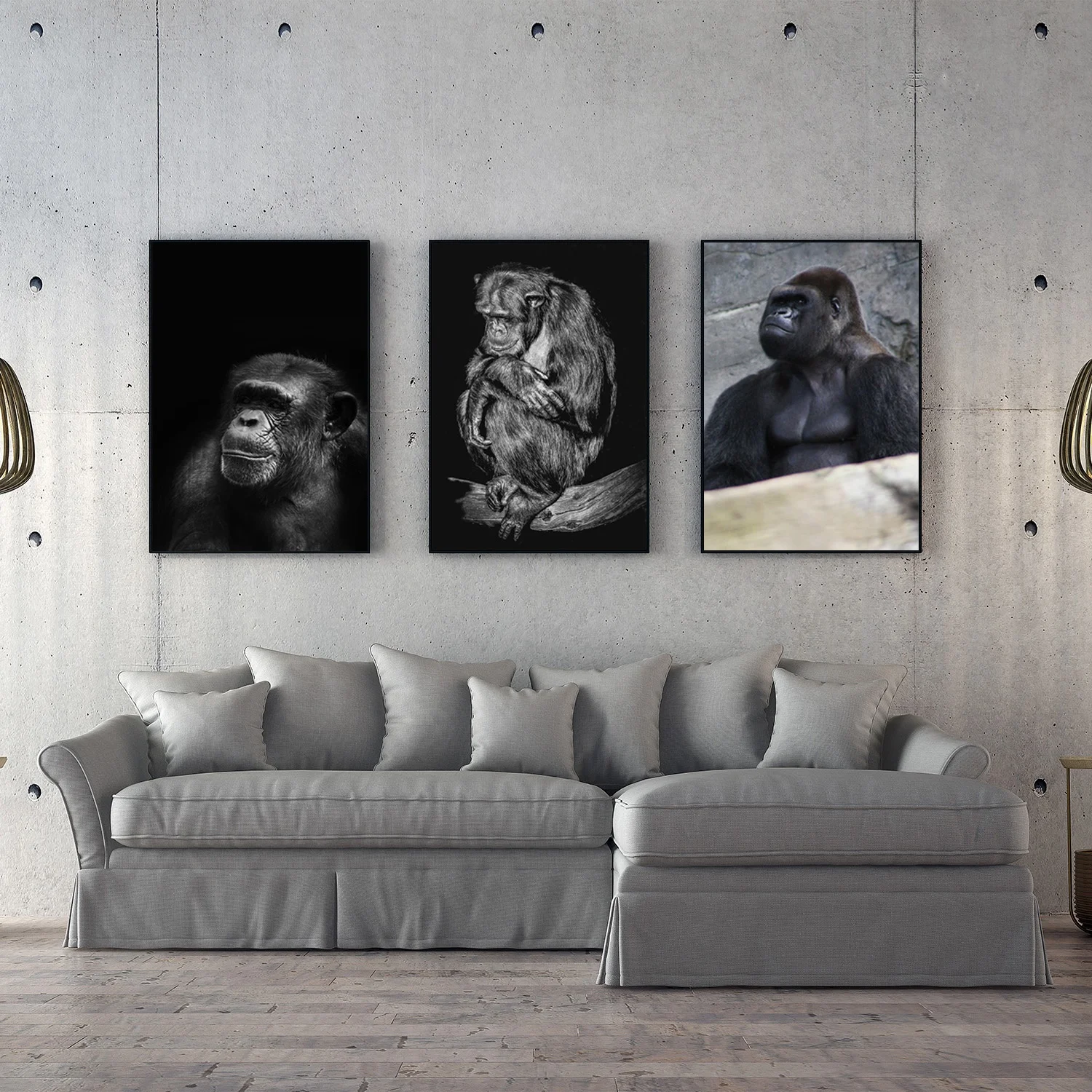 

Animal Chimpanzee Art Poster Modern Style Nordic Canvas Painting and Prints Wall Art Picture for Living Room Zoo Decoration