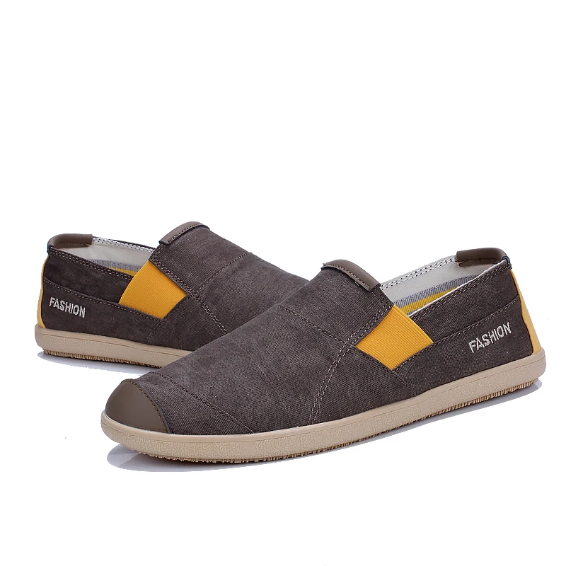 Мужские парусиновые туфли PUPUDA дышащие удобные лоферы без застежки эспадрильи