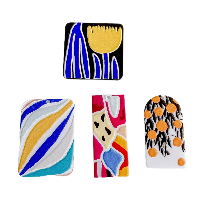 Акриловые пластиковые узоры кулон серьги аксессуары ожерелье Подвески