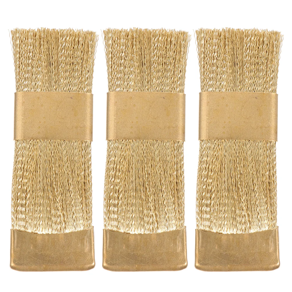

3Pcs Copper Wire Brushes Nail Drills Bit Cleaning Brushes Equipment Brush