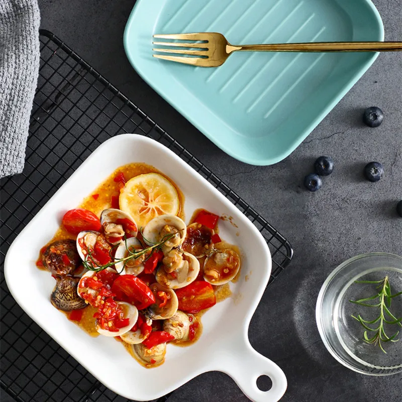 Ceramic tableware Household dishes Creative dish Bakeware Dish Irregular breakfast desserts plate Oven ceramic | Дом и сад