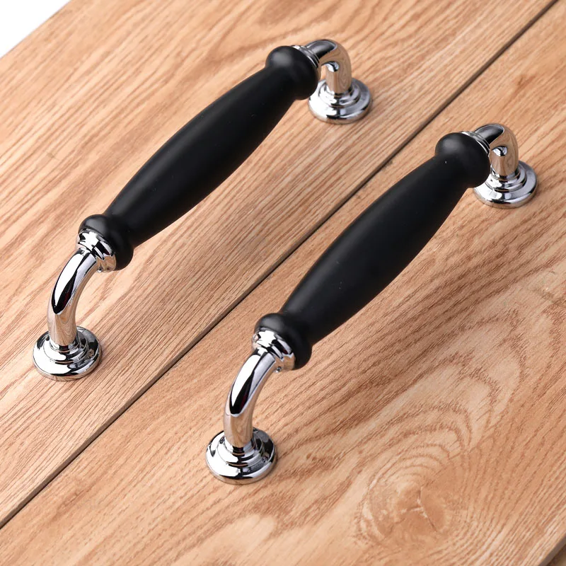 128 мм современный простой модный хромированный черный керамический кухонный