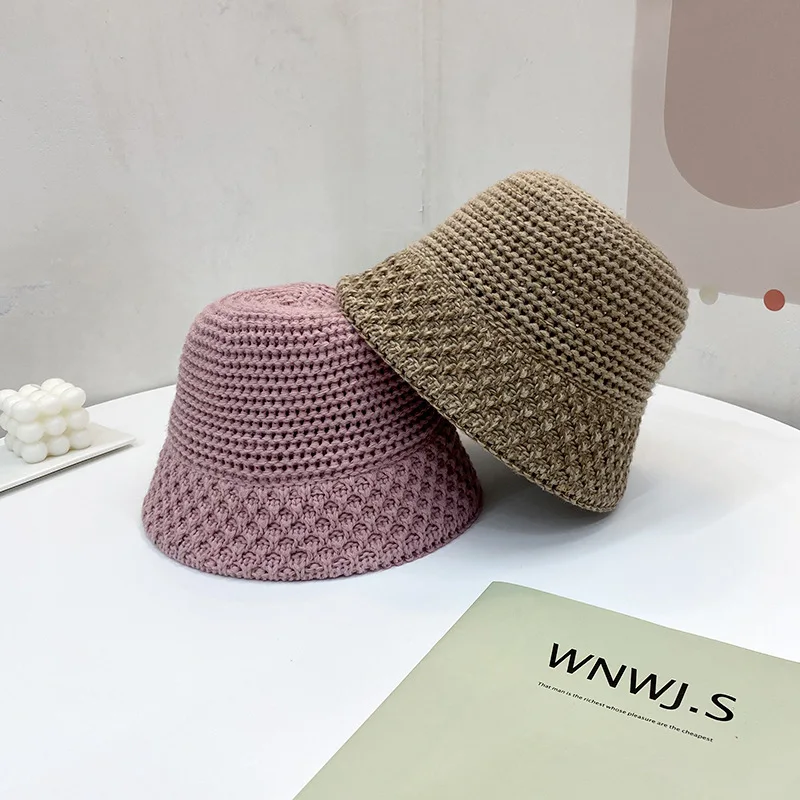 

Новинка осенне-зимние женские разноцветные шапки в стиле знаменитостей шерстяная Рыбацкая Кепка с колокольчиком хлопковая Панама с отверс...