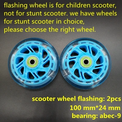 Колеса скутера мигает 100 мм 100*24 мм подшипник ABEC-9 - Цвет: blue