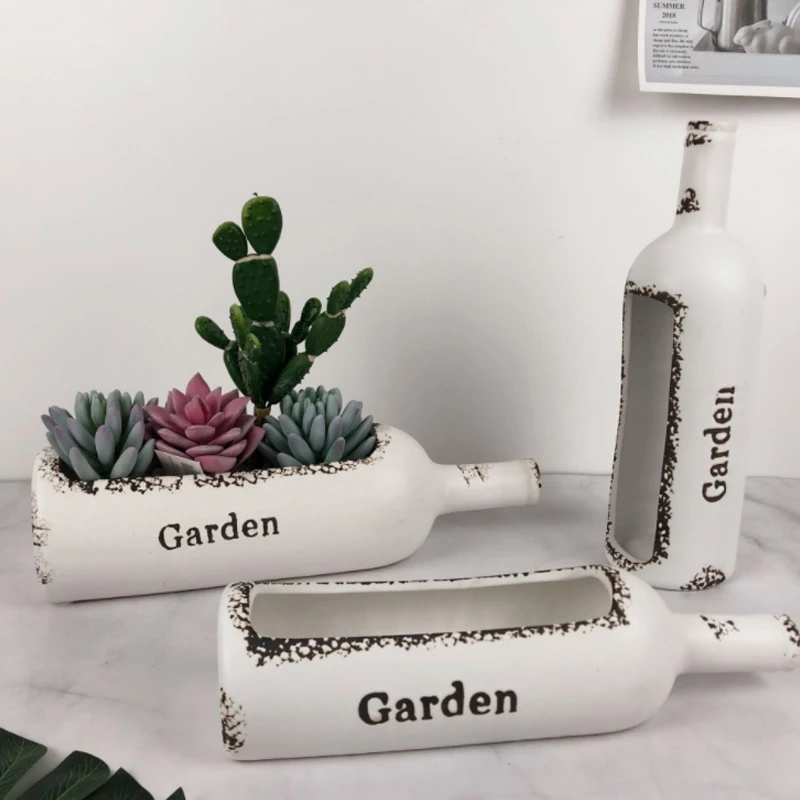 Керамическая винная бутылка цветочный горшок старинные ремесла рабочего