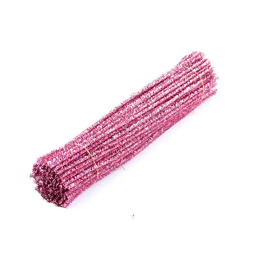 Glitter pink 30*0,6 см блестящий топ, корень волос, кривая палочка для детей, для детского сада, ручной работы, материал для рукоделия, Рождественские елки, вечерние украшения, 100 шт - Цвет: Glitter pink