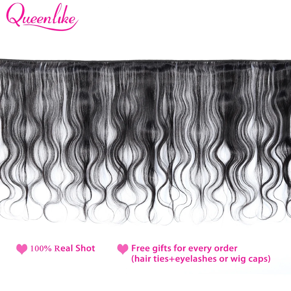 QueenLike Продукты для волос натуральные человеческие волосы пучки с закрытием цвет - Фото №1