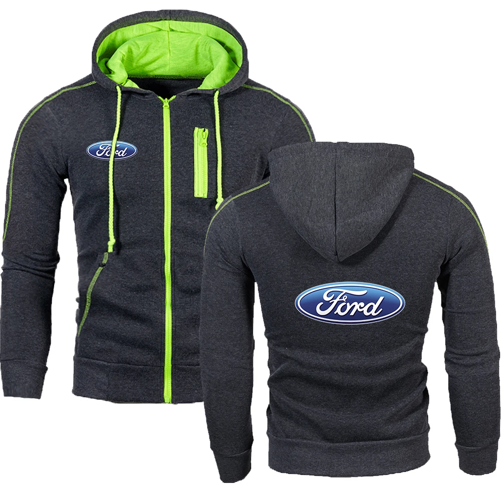 

2021 Ford car logo Brand Hoodie Fleece Cardigan Hooded Coat Men's Hoodies Sweatshirts Pullover For Male Hoody Sweatshirt