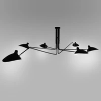 modern long swing arm chandelier adjustable spider chandeliers ceiling loft lustre living room bedroom black light fixtures