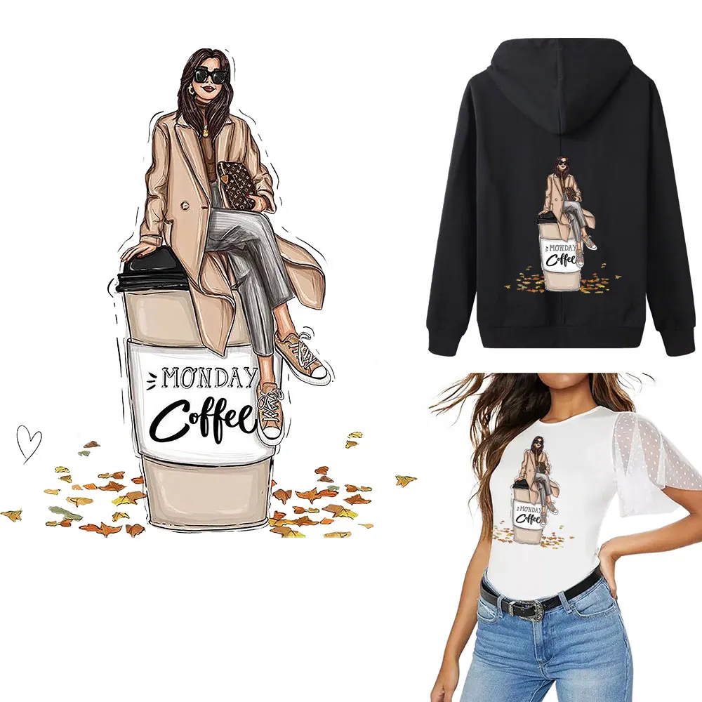 Нашивки для одежды Cooffe Girl переводные наклейки-заплатки футболки Аппликации