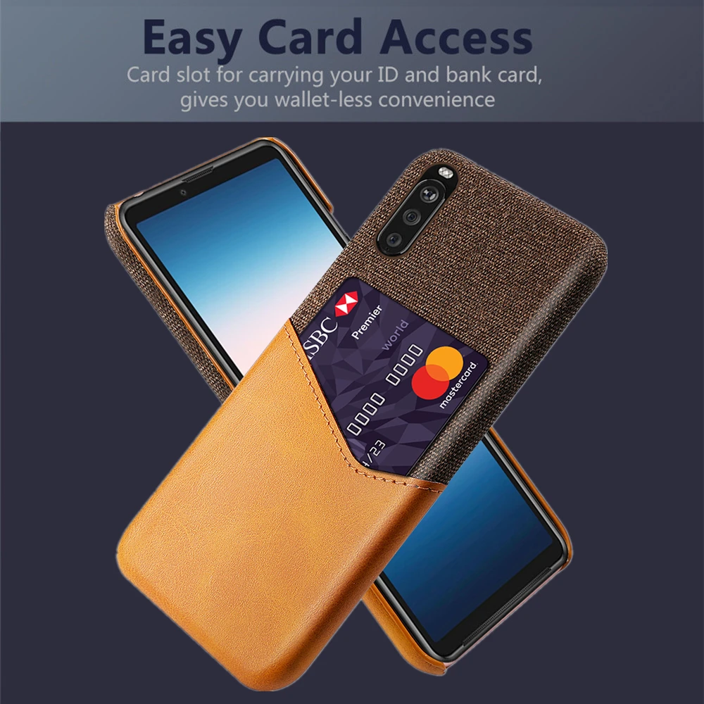 

Card Slots Cover On The For Sony Xperia 10 III 5 Plus 1 II 20 2 8 Coque Business Case For Sony X Peria 1 III 10 II Xperia5 Funda
