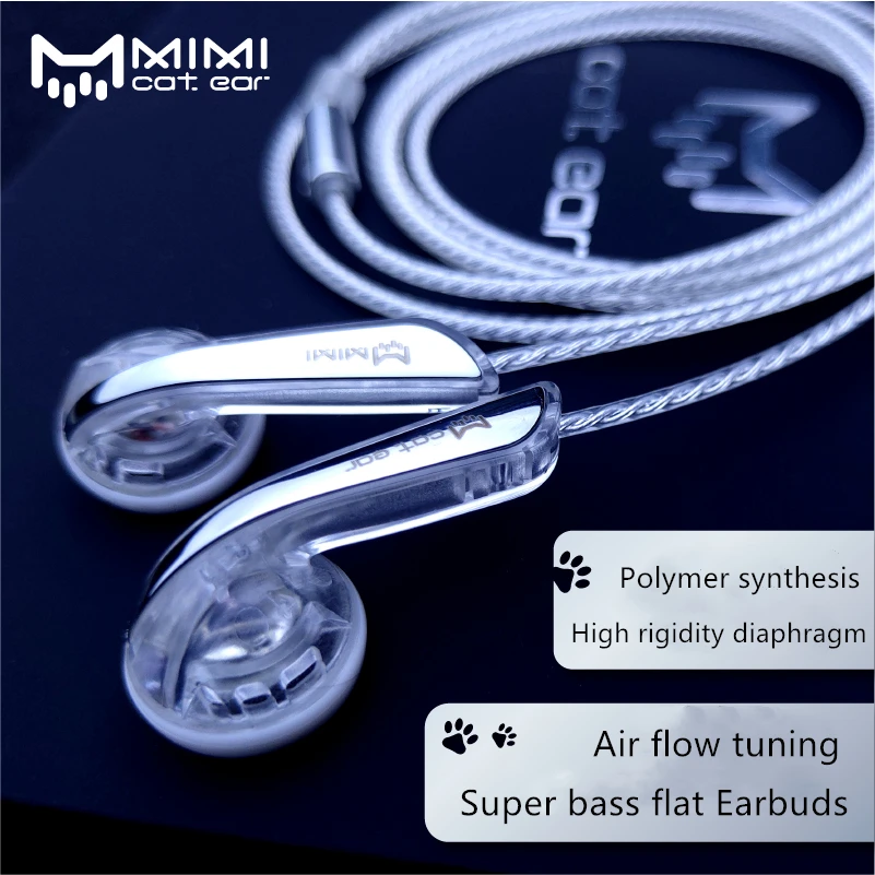 

Cat Ear Mimi Audio Earbuds HiFi In Ear Flat Head Earphone Diy MX760 HiFi Bass Sound 3.5mm Headphone