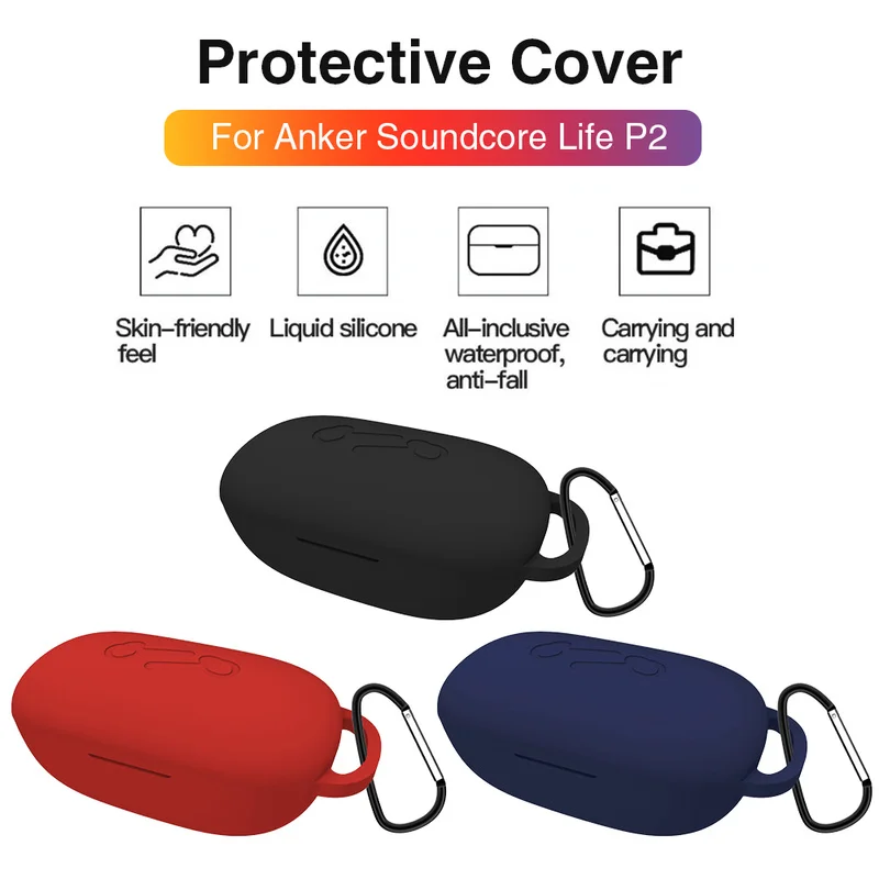 

Headset Silicone Protective Case Protection Cover Container for Anker Soundcore Life P2 Silicone Protection Cover Container