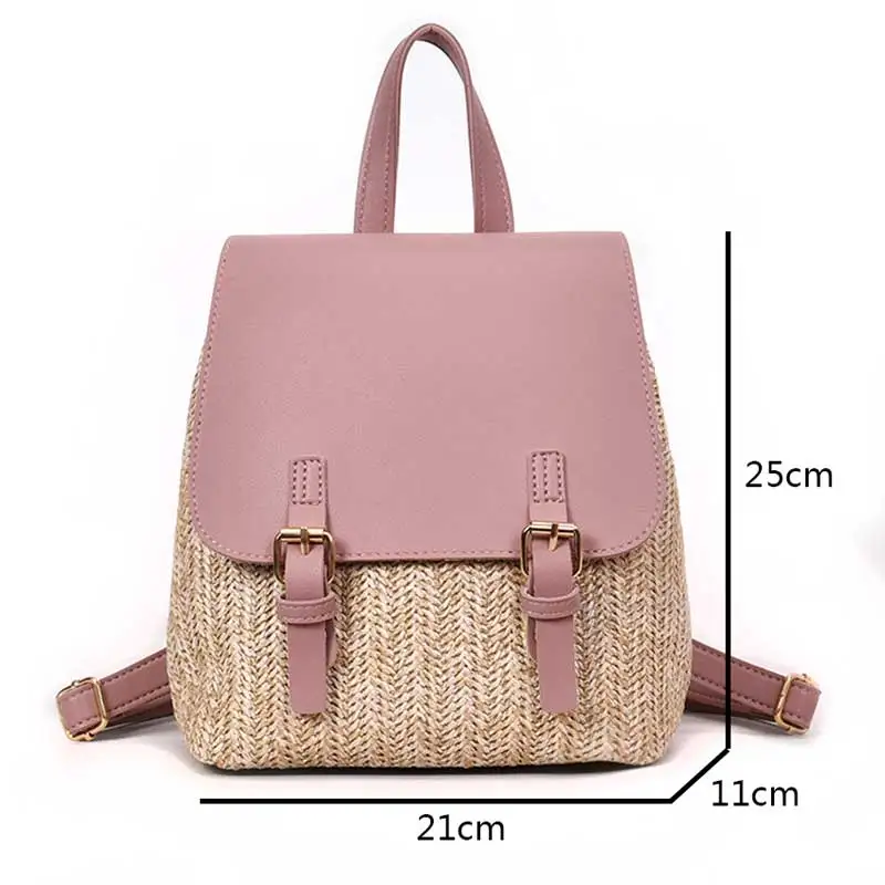 Женский соломенный рюкзак из ПУ кожи для девочек-подростков | Багаж и сумки