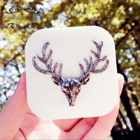 cute animals women handmade contact lens box travel kit with mirror square blackwhite christmas deer contact lens case