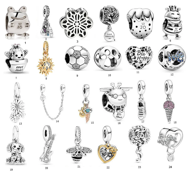 5 шт покрытые серебром Цвет пчелы цветок мороженого с рисунками животных сердца