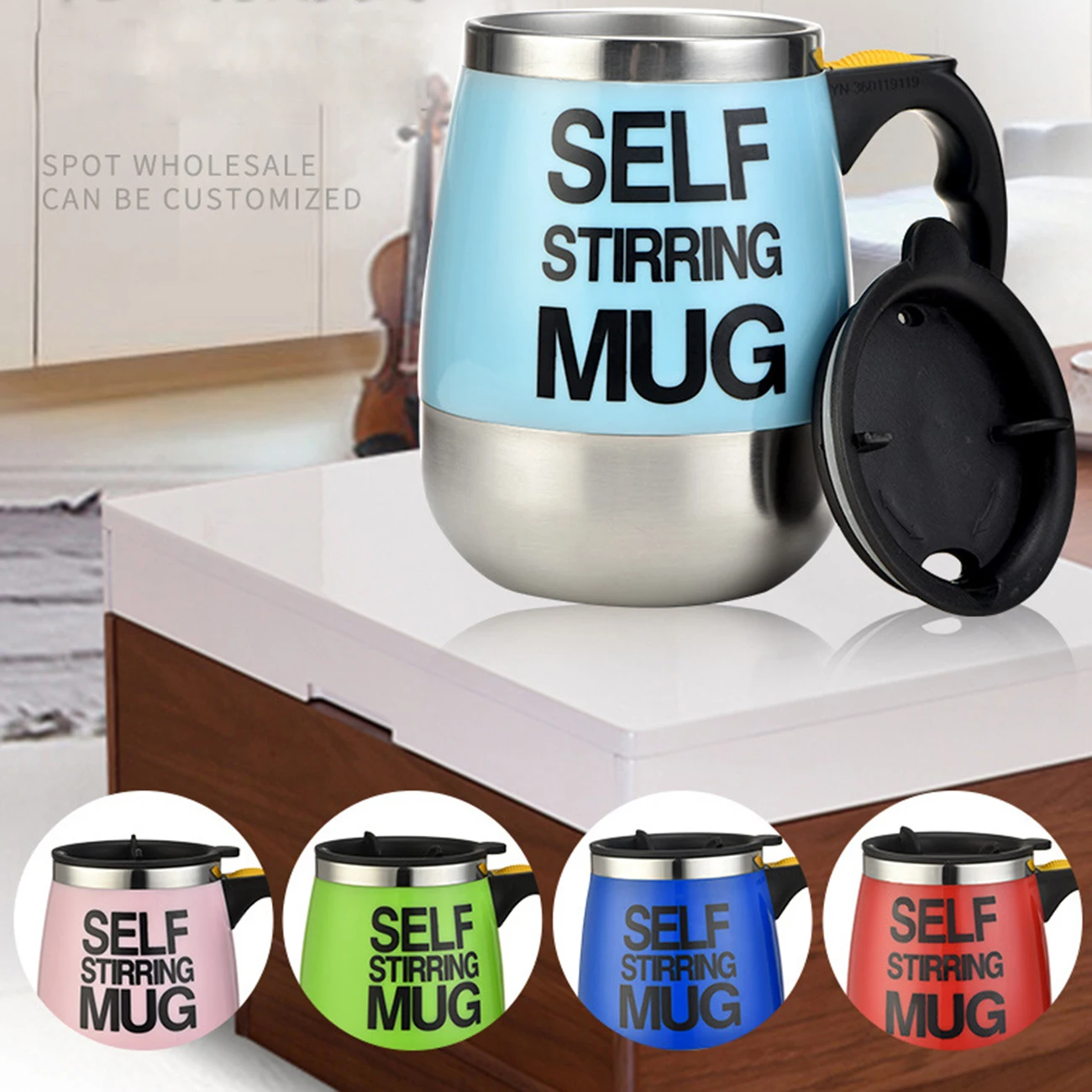 

Electric Stainless Steel Auto Self Stirring Coffee keller Mixing Cup 450 ml,household kitchen utensils and appliances