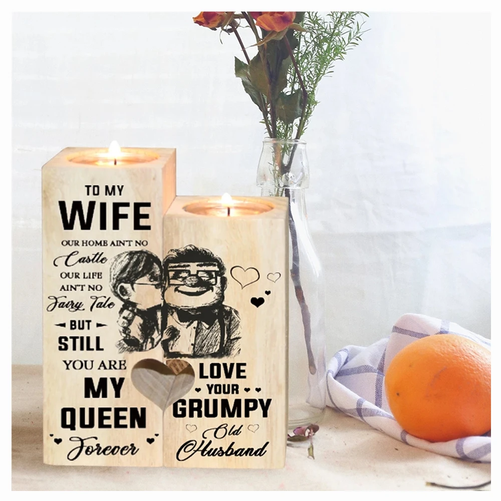 

Wooden Heart-Shaped Craft Candlestick Shelf Candle Holder With Candle Gift For Birthday Anniversary Woodiness Craft Shelf