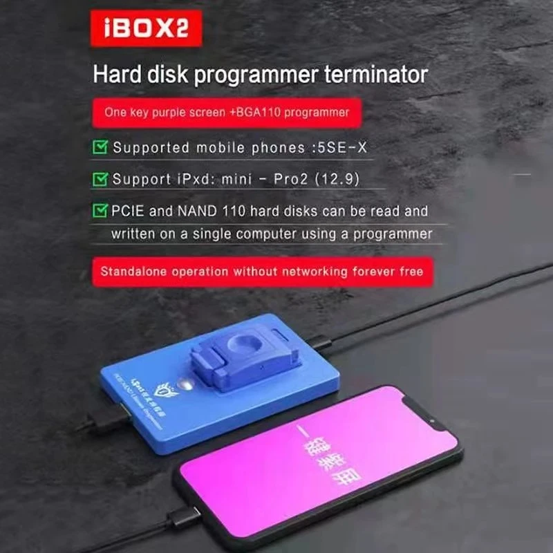 Программатор жесткого диска iBOX2 BGA110 PCIE для iPhone 6-11 Pro Max NAND SYSCFG инструменты чтения и