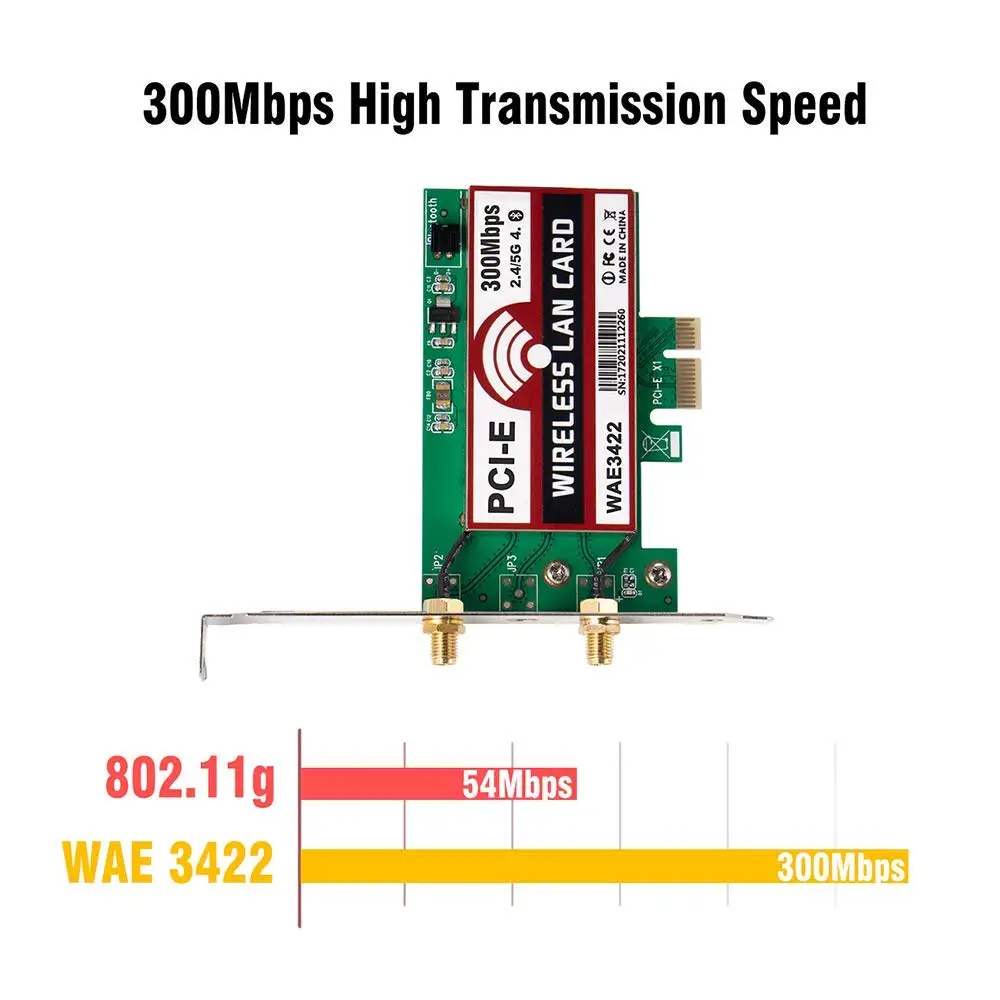 Двухдиапазонная 2 4 ГГц/5 ГГц PCIe 300 Мбит/с беспроводная сетевая карта WLAN Wi Fi адаптер