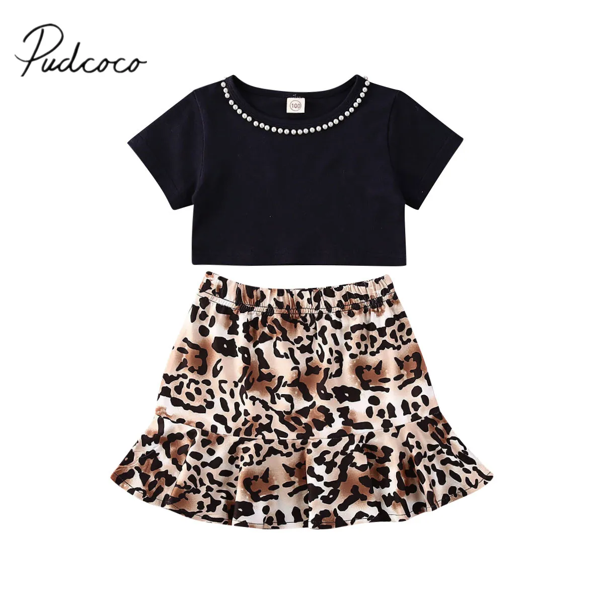 2020 Детская летняя одежда яркая футболка с искусственным жемчугом комплект