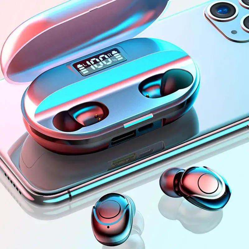 HiFi беспроводные наушники TWS Bluetooth 5 0 светодиодный цифровой дисплей стерео Спорт F6