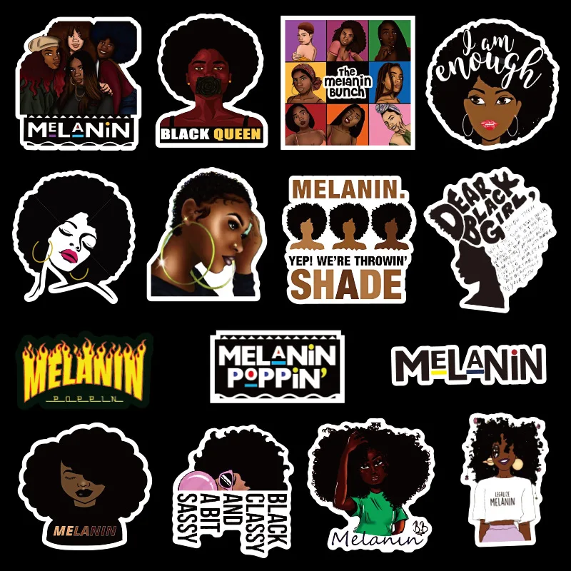 50 шт. вдохновляющие черная девочка меланина попсовое Стикеры набор сделай сам