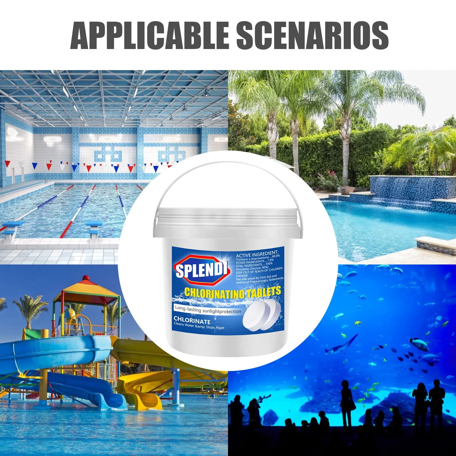 

300tablet Multifunctional Concentrate Effervescent Spray Cleaner Swimming pool Cleaner Chlorine Tablets Clean Spot Bathtub Water