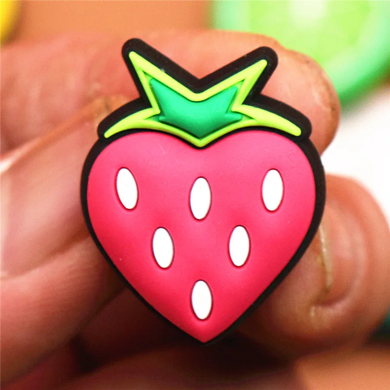 Original PVC Fruits Shoe Buckle Accessories Cute Pineapple Peach Banana Shoe Decoration Jibz for Croc Charms Bracelets Kids Gift