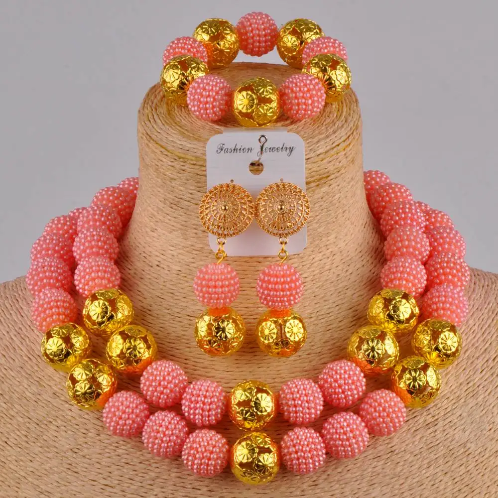 

black jewelry set simulated pearl necklace nigerian beads costume african jewelry sets for women FZZ20